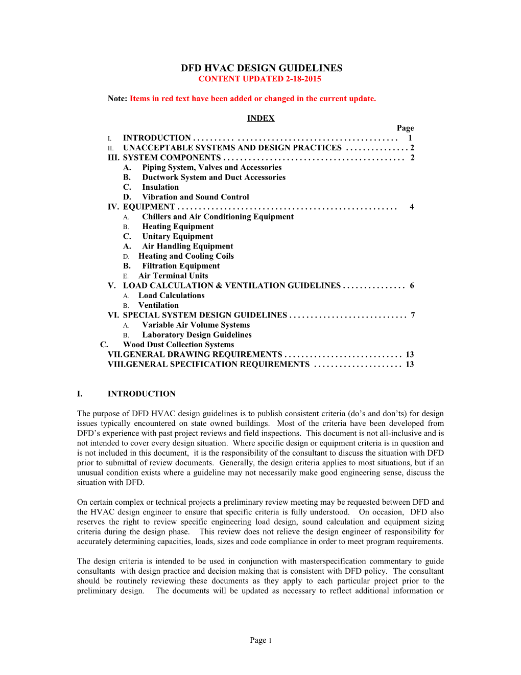 Dfd Hvac Design Criteria