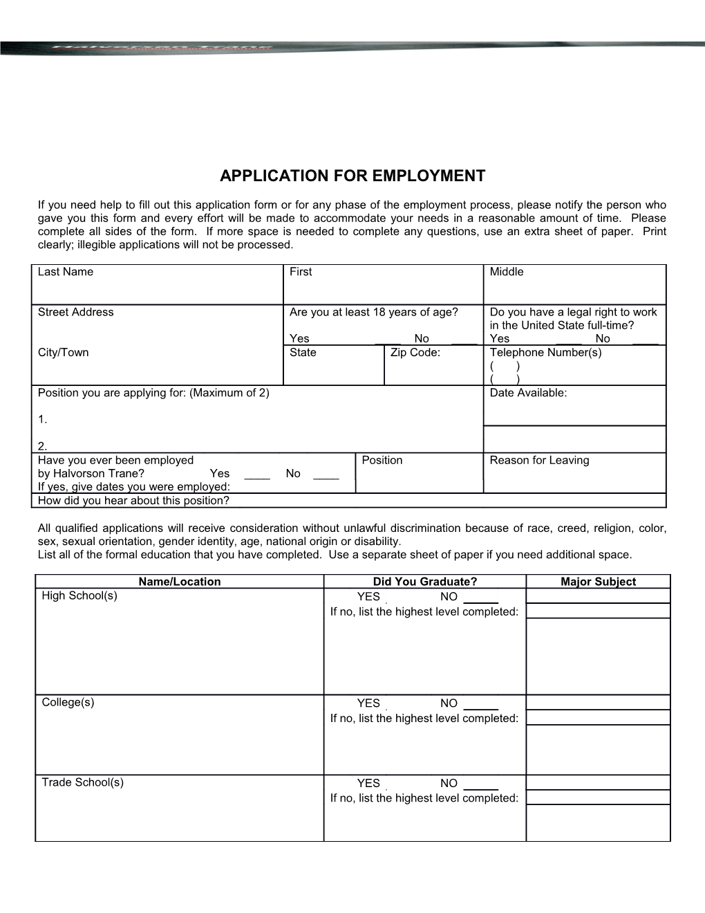Application for Employment s27