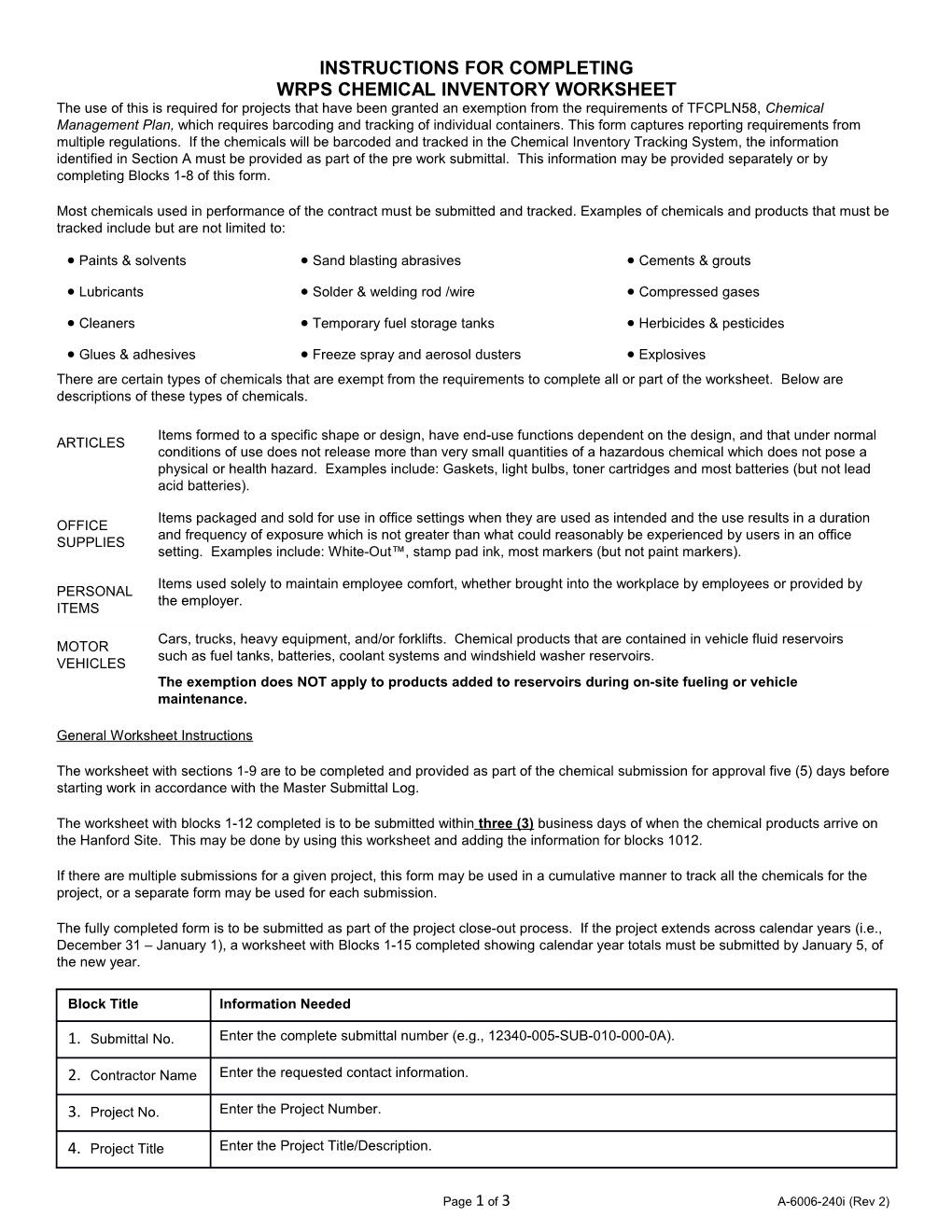 Wrps Chemical Inventory Worksheet