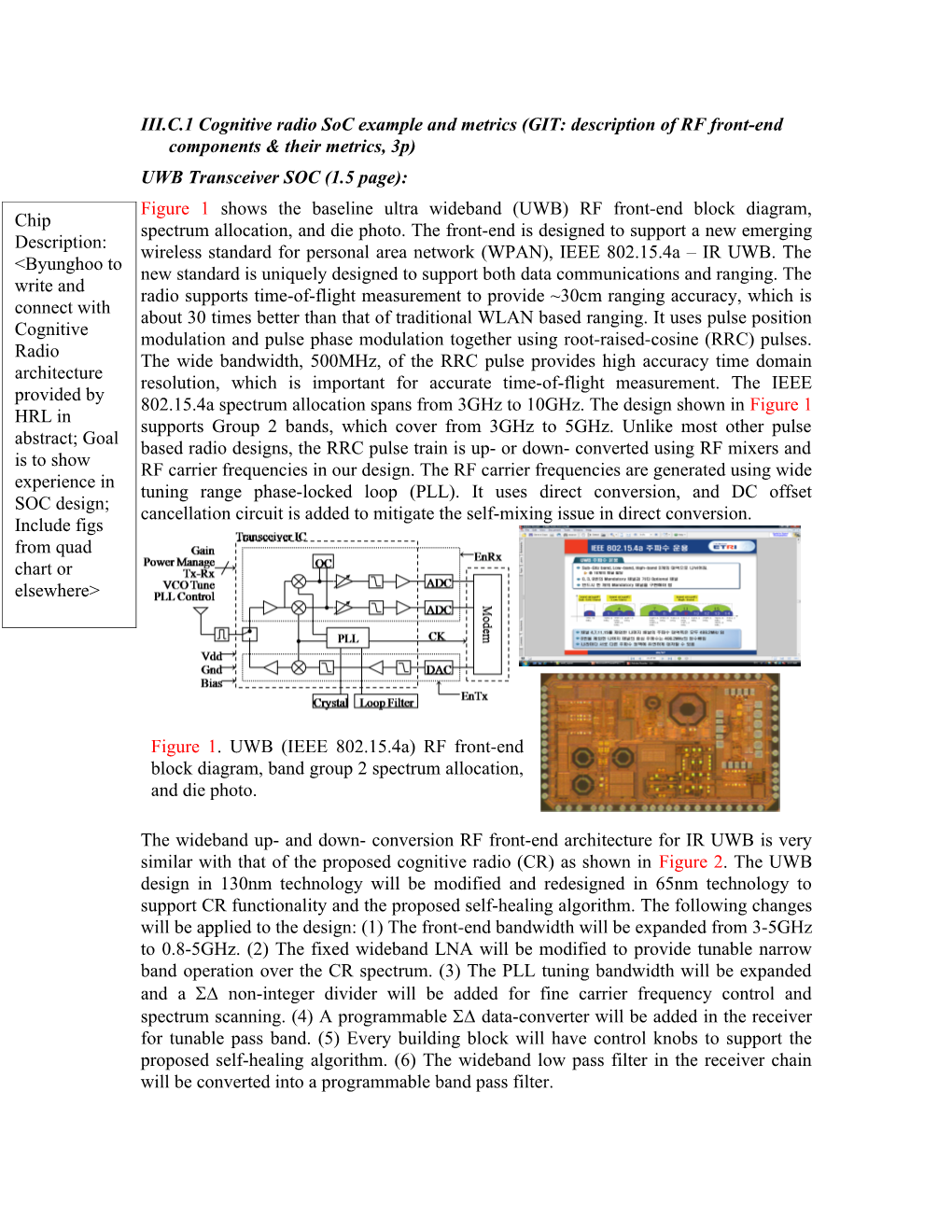 UWB Transceiver SOC (1.5 Page)