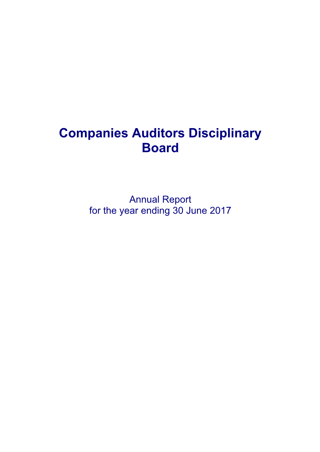 Companies Auditors Liquidators Disciplinary Board