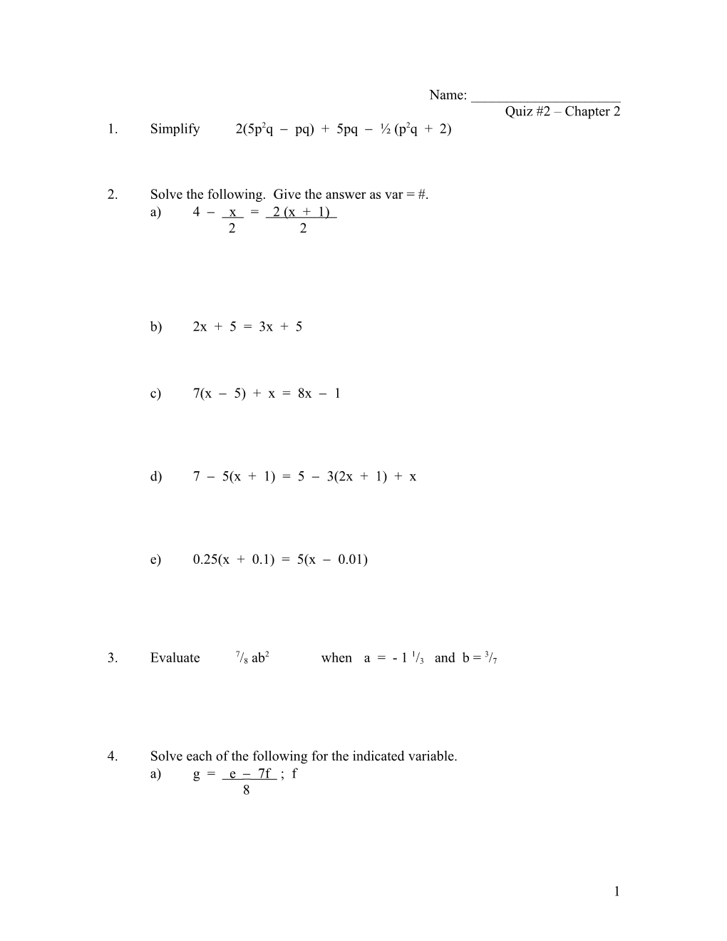 2.Solve the Following. Give the Answer As Var =