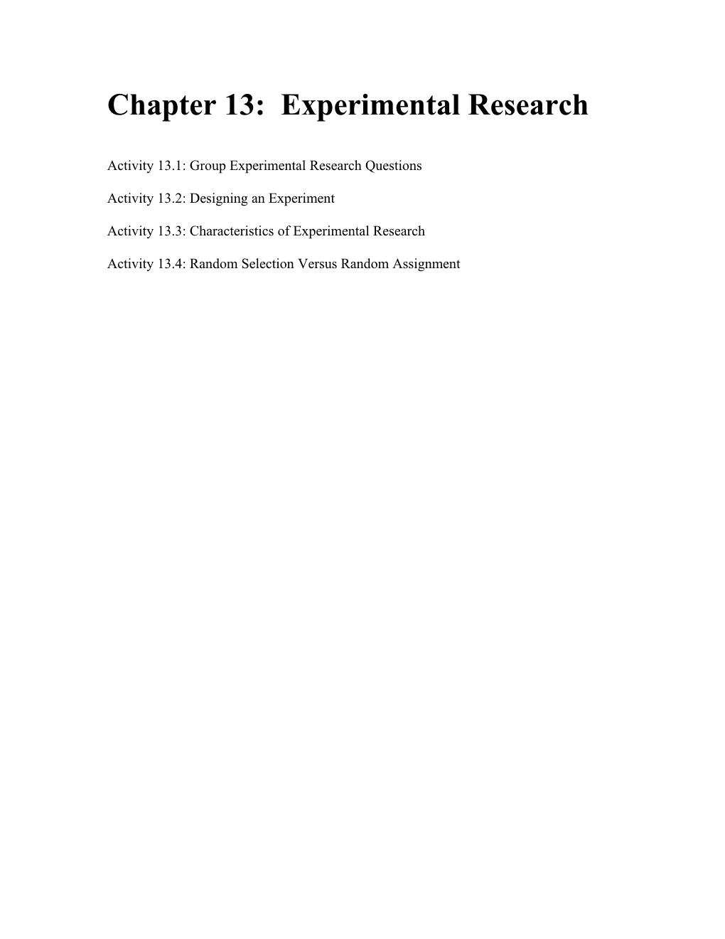 CHAPTER 13: Experimental Research