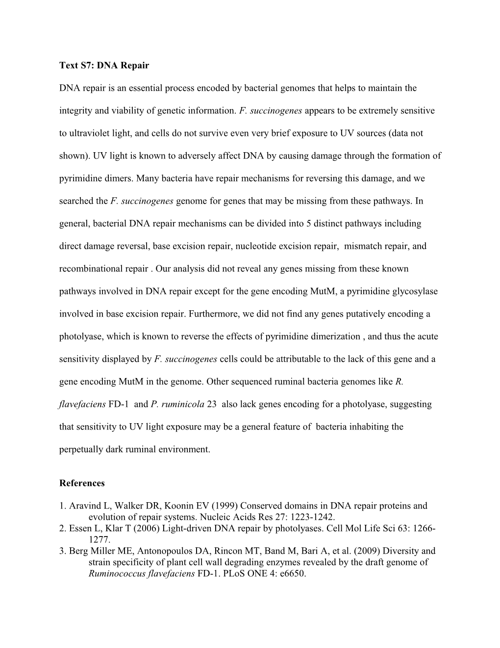 Text S7: DNA Repair