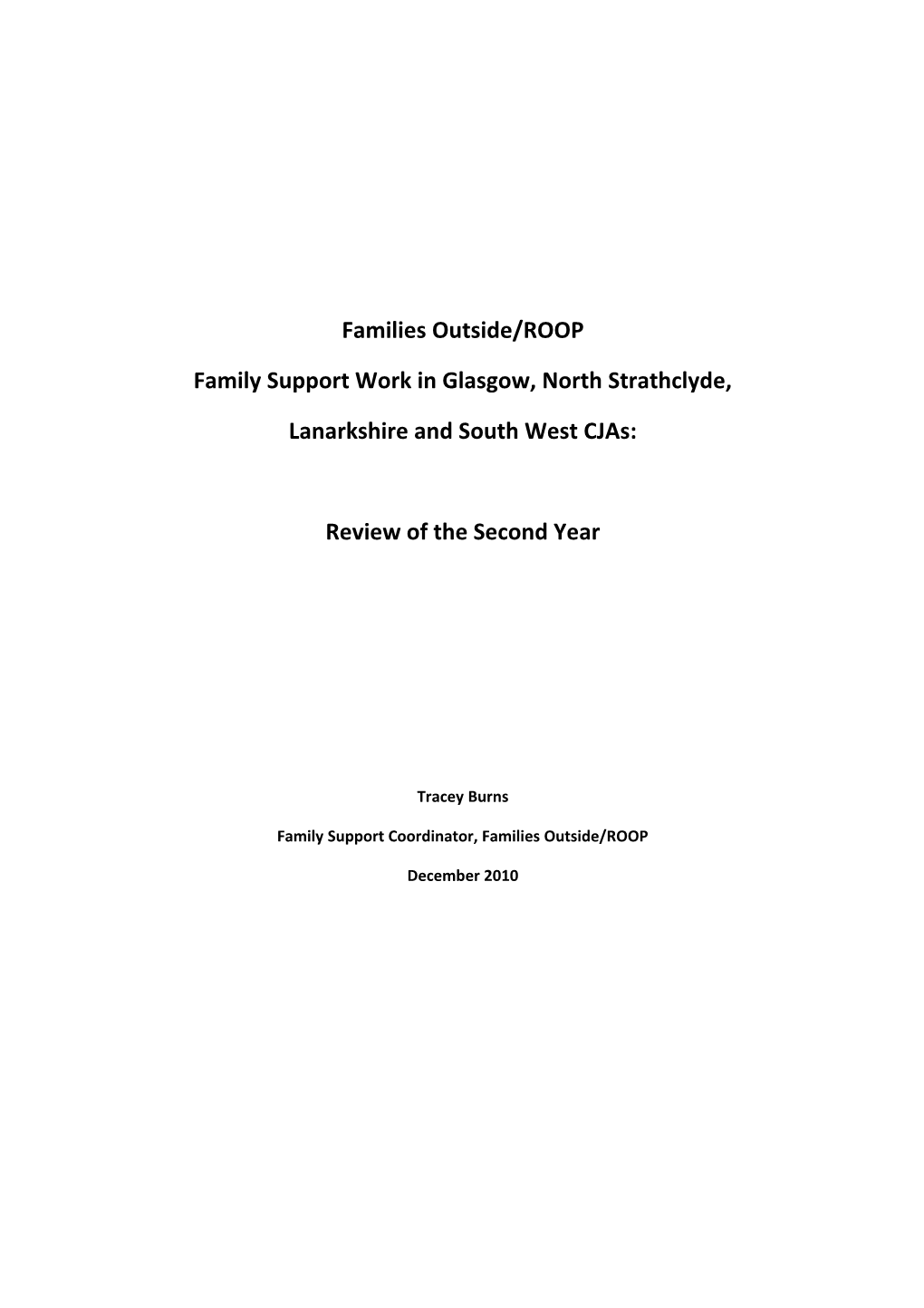 Family Support Work in Glasgow, North Strathclyde