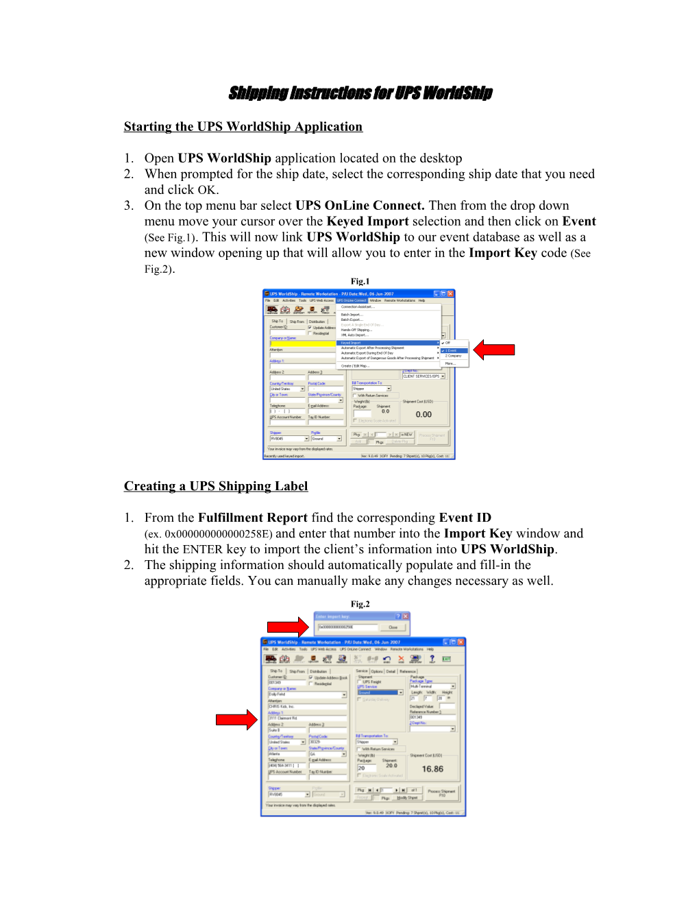 Starting the Fedex Ship Manager Application