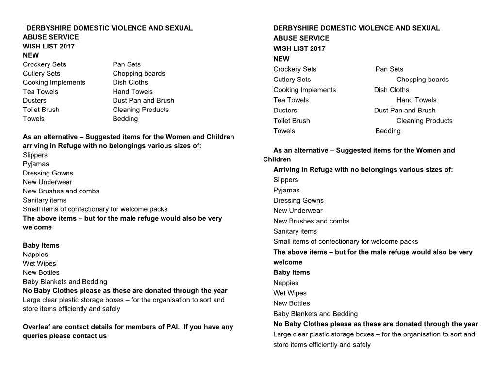 Derbyshire Domestic Violence and Sexual