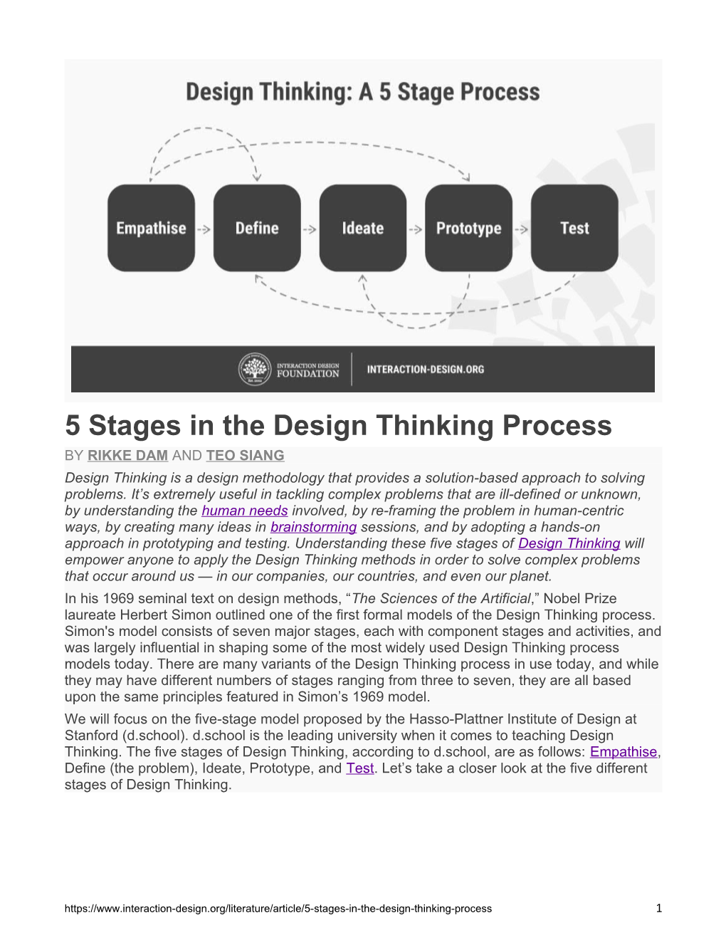 5 Stages in the Design Thinking Process