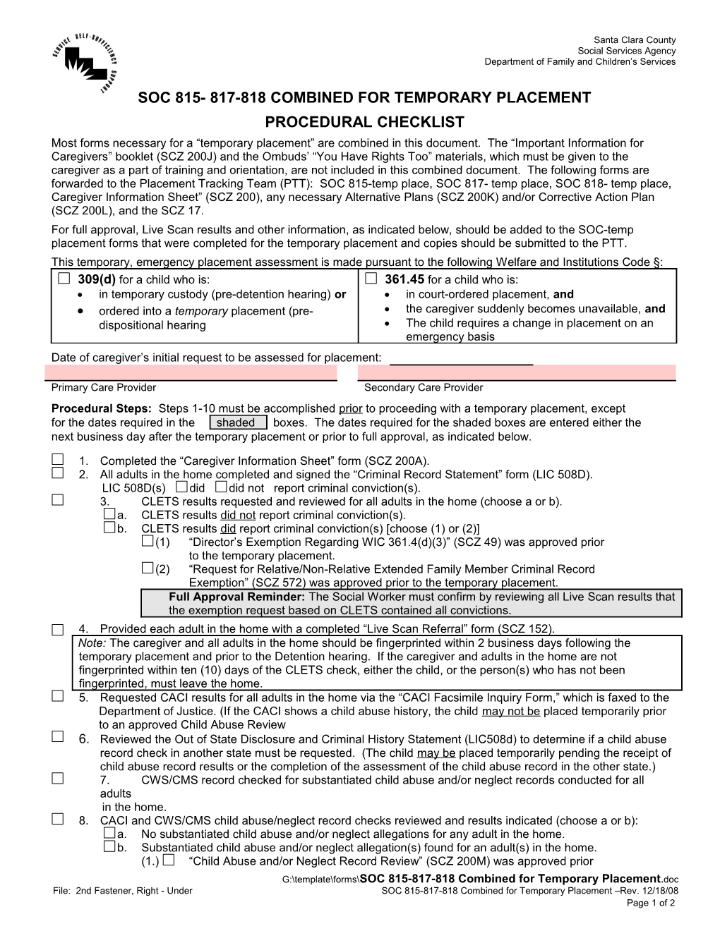 State of California - Health and Human Services Agency California Department of Social Services s1