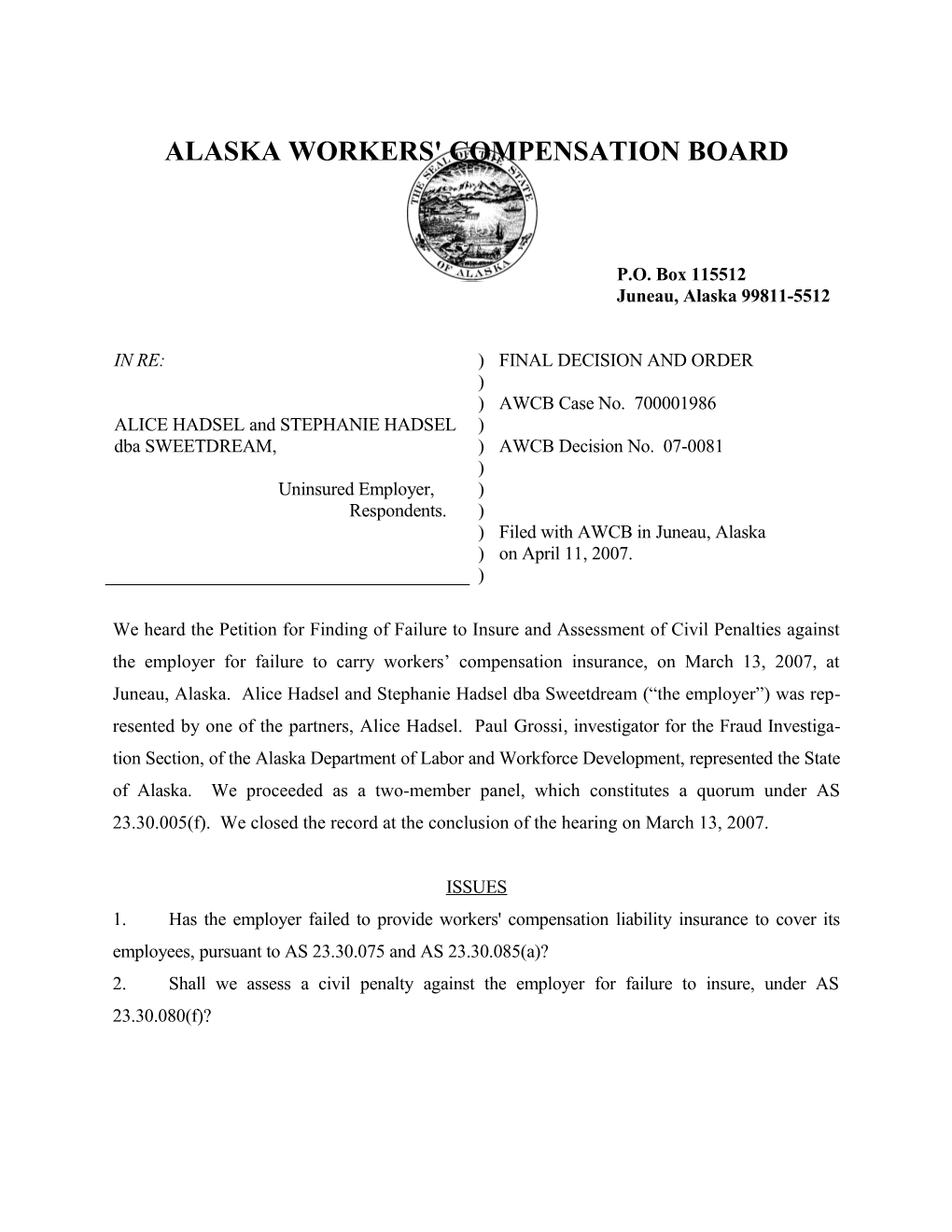 Alaska Workers' Compensation Board s57