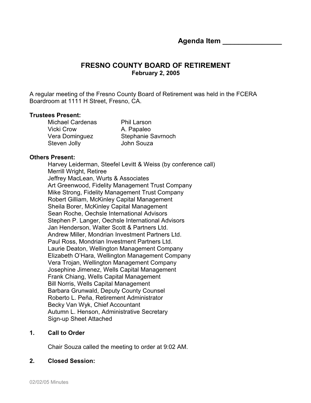 Fresno County Board of Retirement