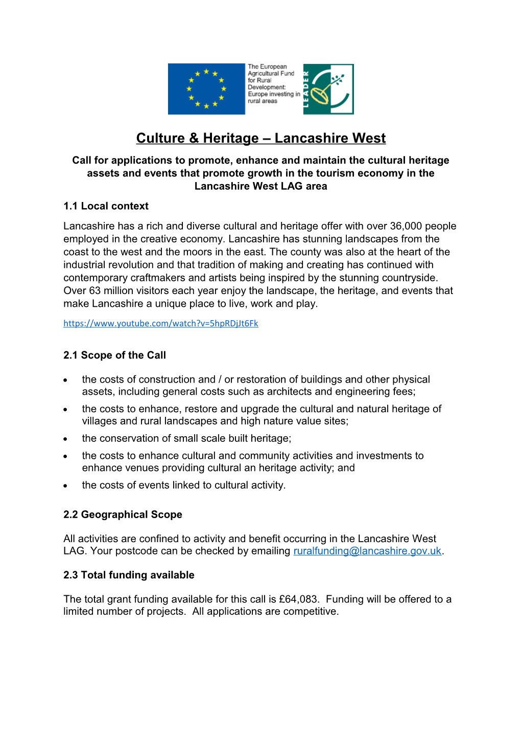 Culture & Heritage Lancashire West