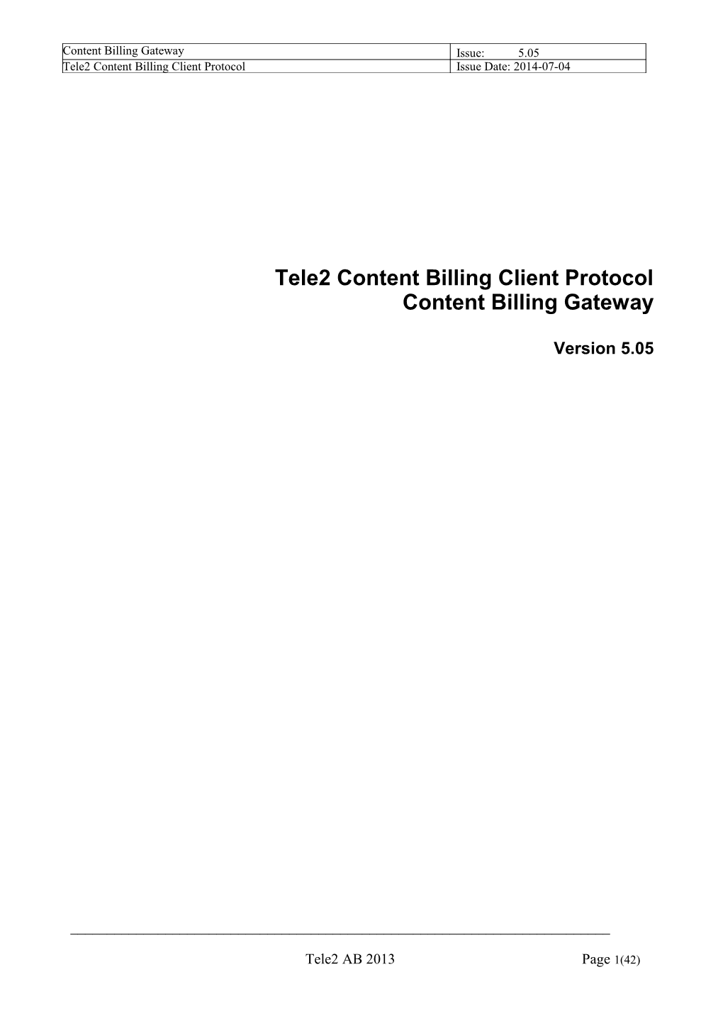 Tele2 Content Billing Client Protocol