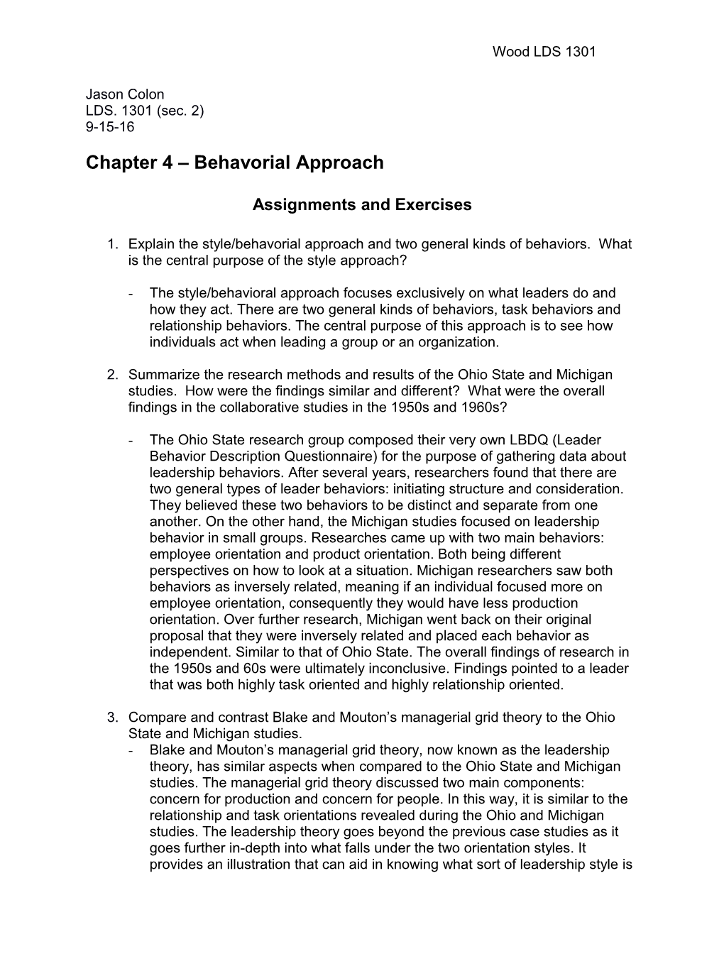 Chapter 4 Behavorial Approach