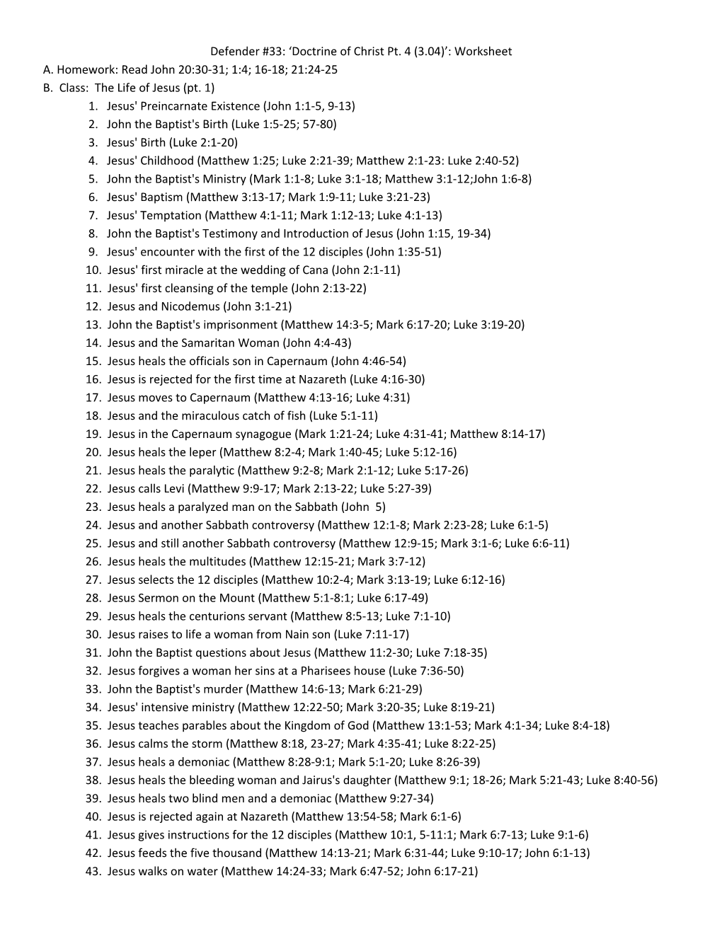 Defender #33: Doctrine of Christ Pt. 4 (3.04) : Worksheet