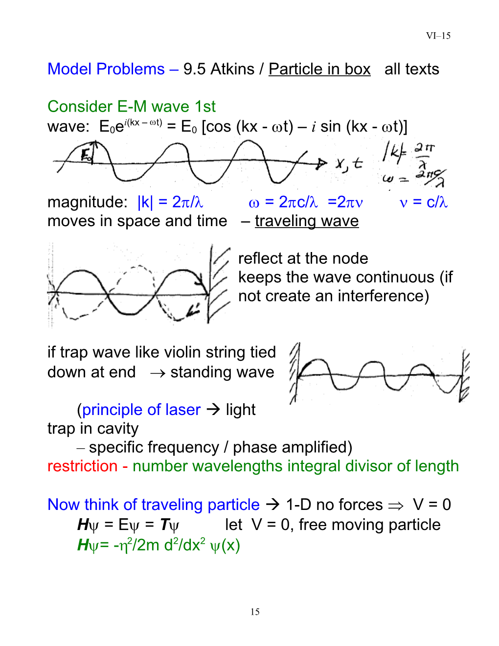 Model Problems 9.5 Atkins / Particle in Box All Texts