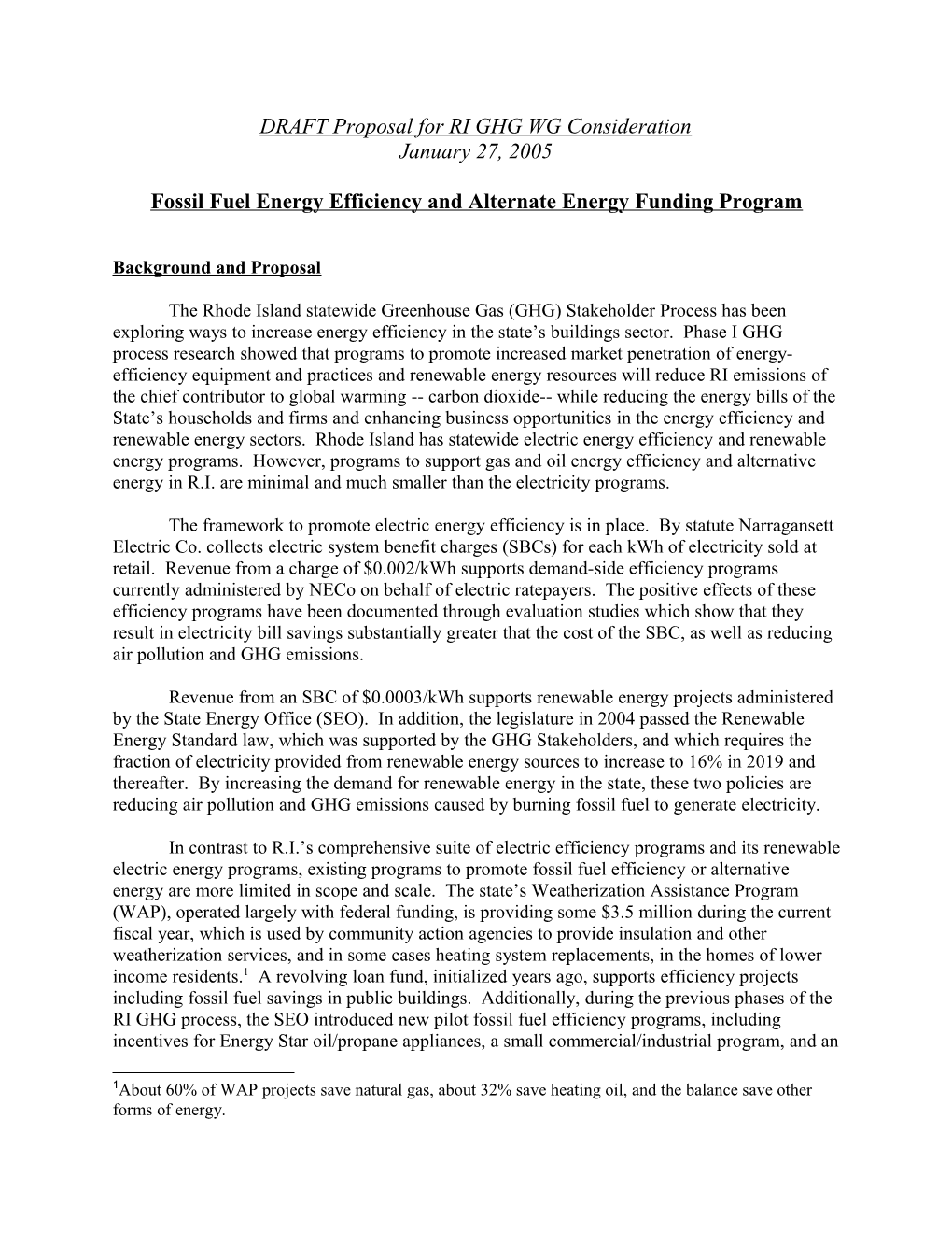 Fossil Fuel Efficiency Funding Program