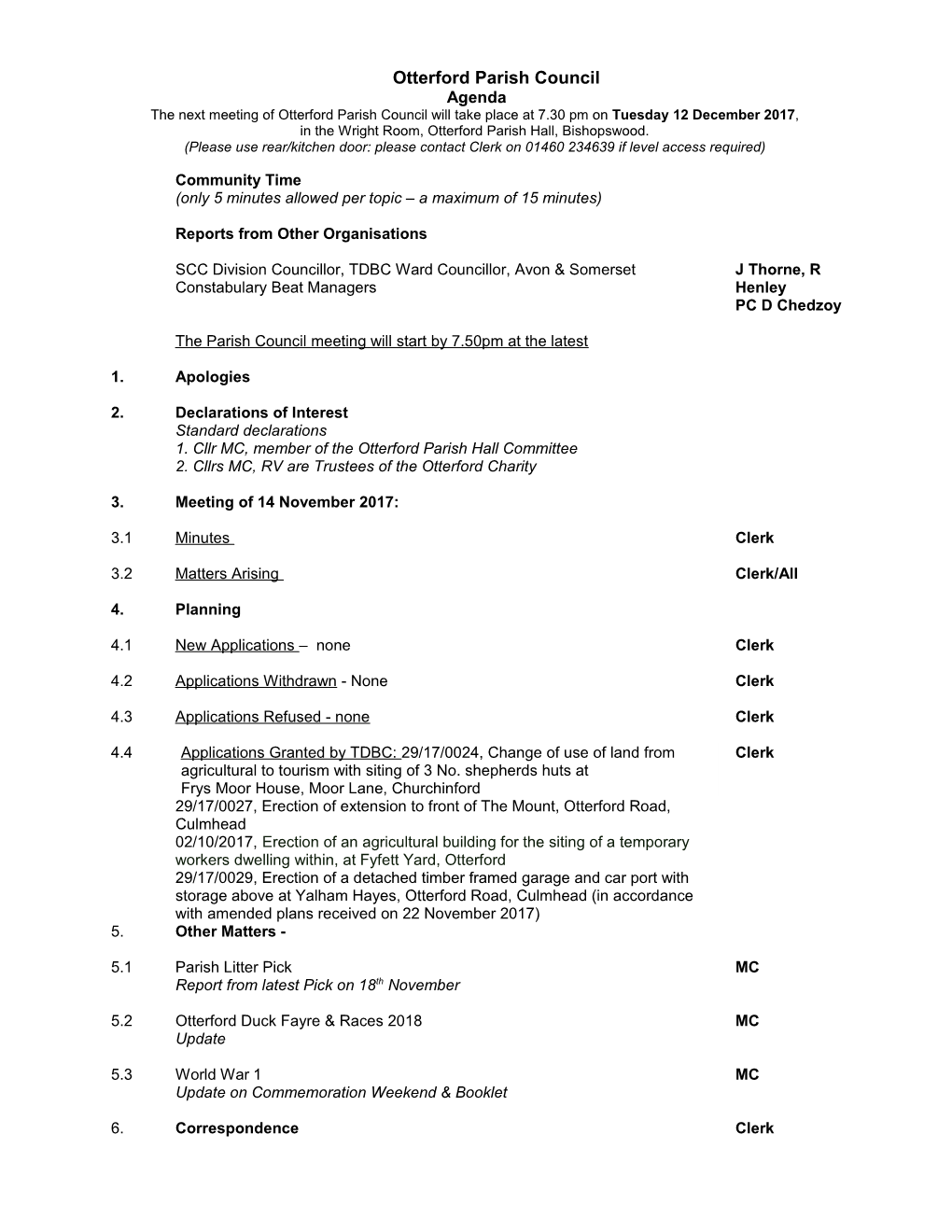 Otterford Parish Council