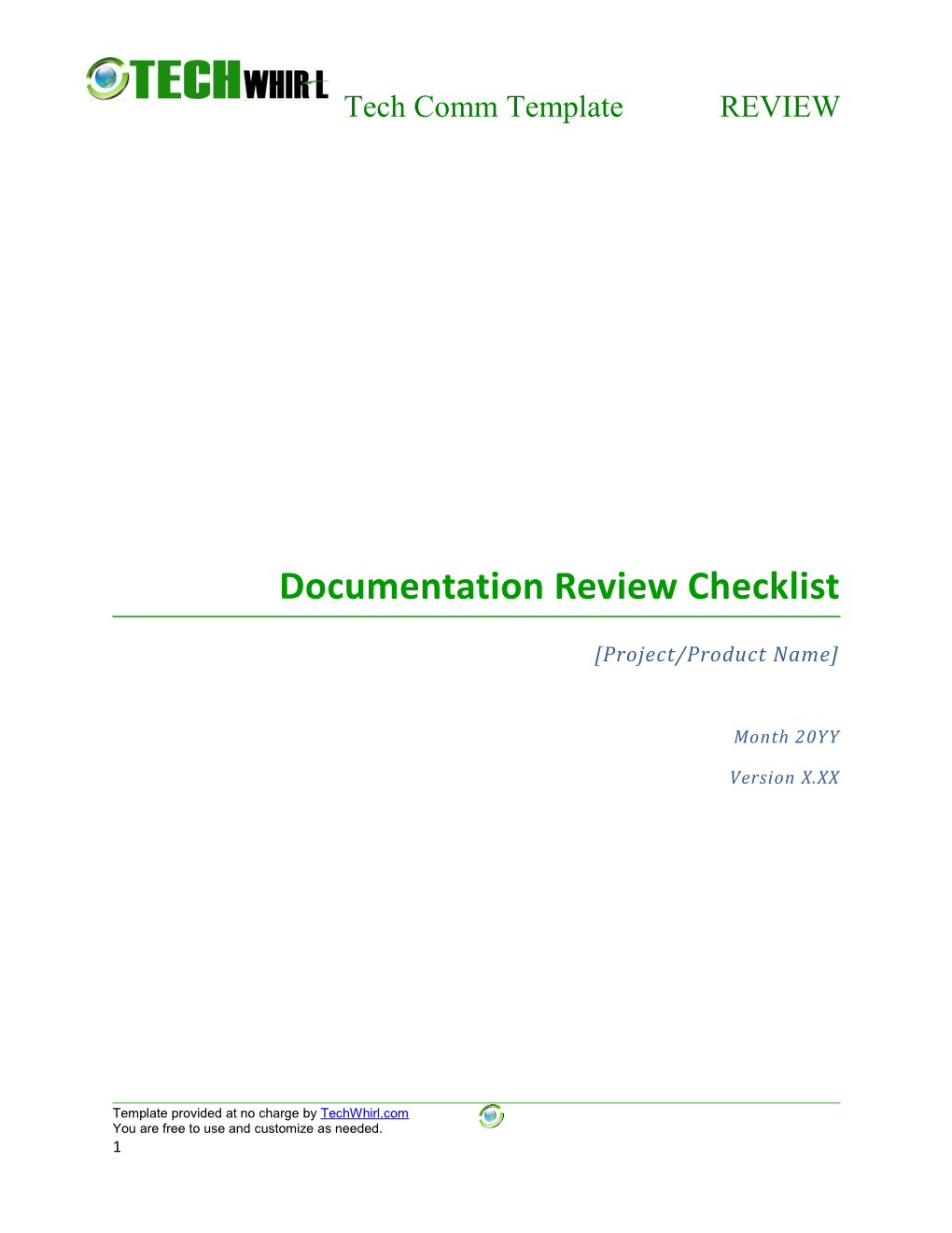 Documentation Review Checklist