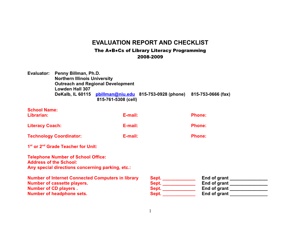 Grant Evaluation Checklist