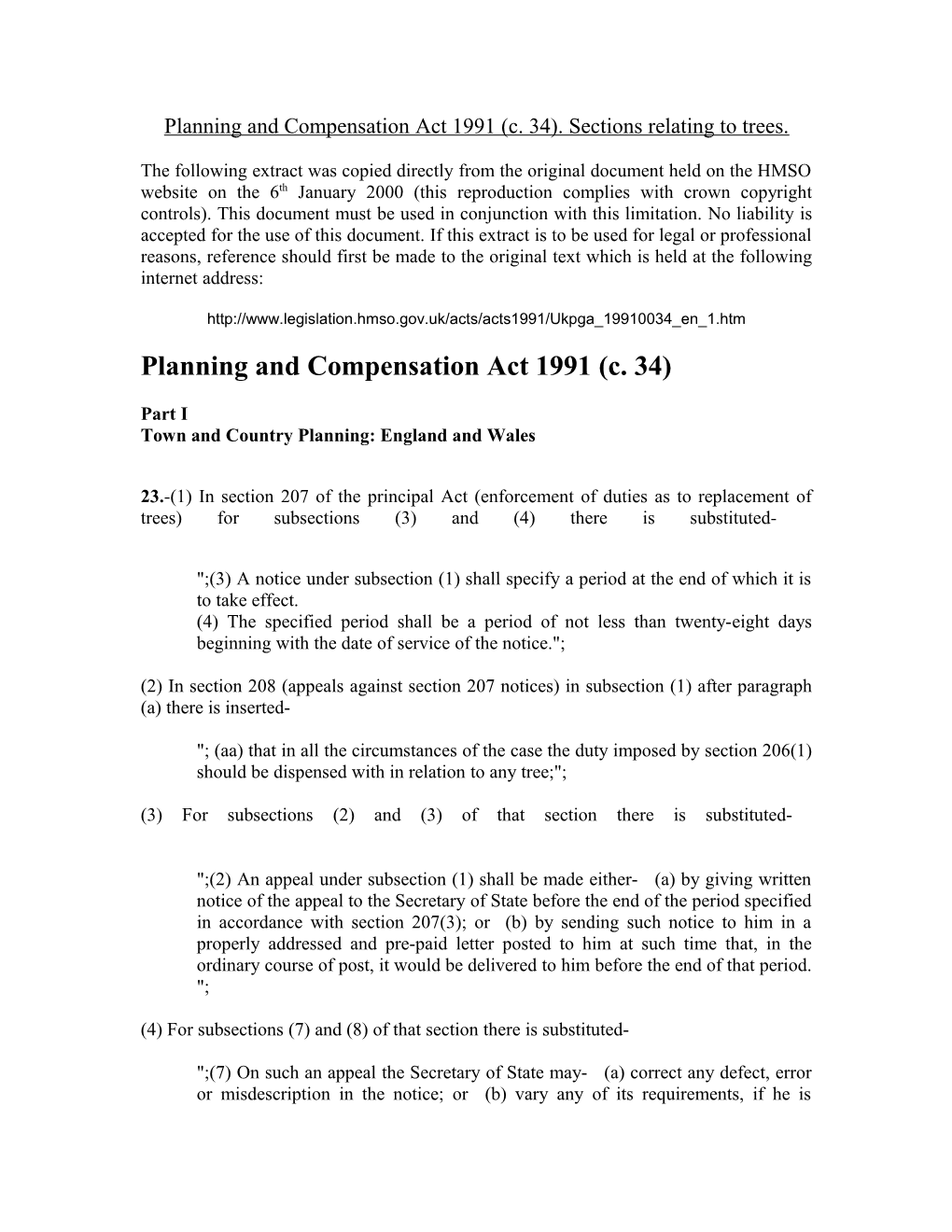 Planning and Compensation Act 1991 (C