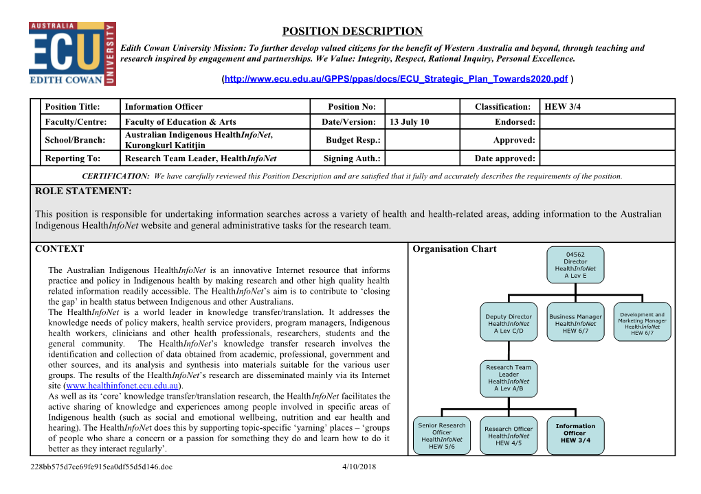 Position Description Template Long