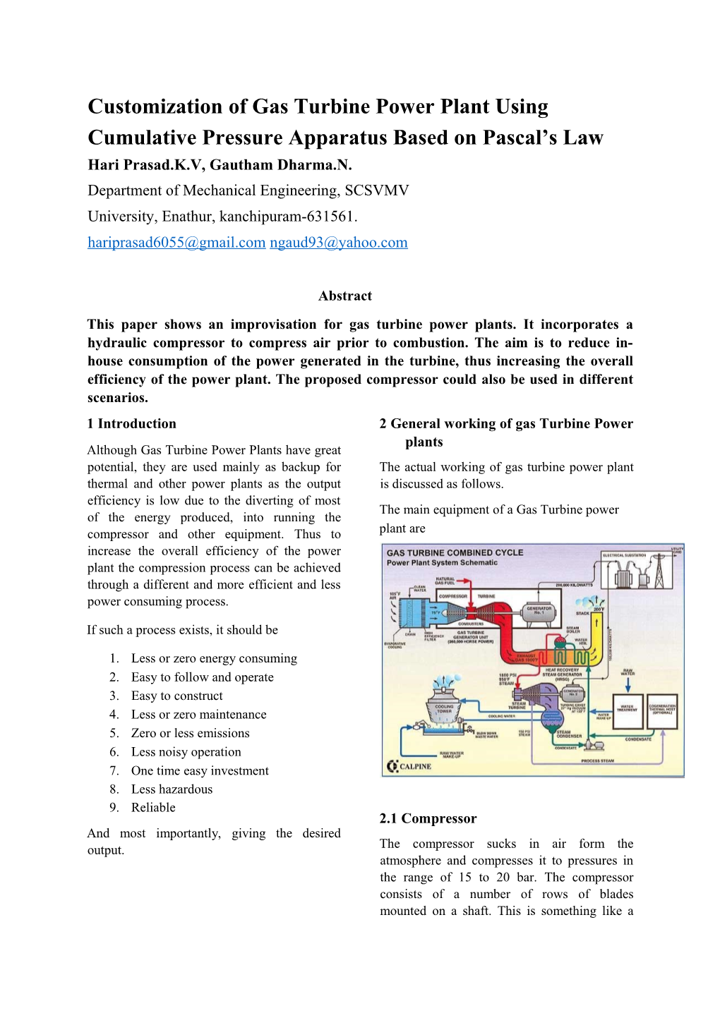 Customization of Gas Turbine Power Plant Using Cumulative Pressure Apparatus Based On