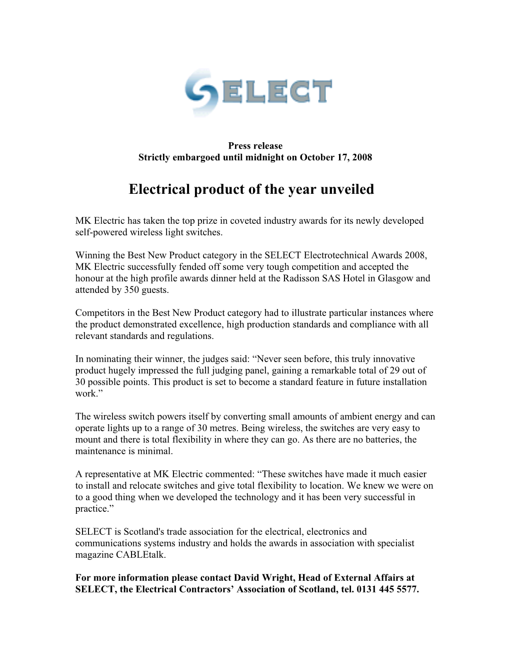 Electrical Product of the Year Unveiled