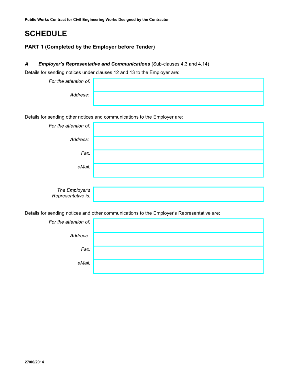 Public Works Contract for Civil Engineering Works Designed by the Contractor