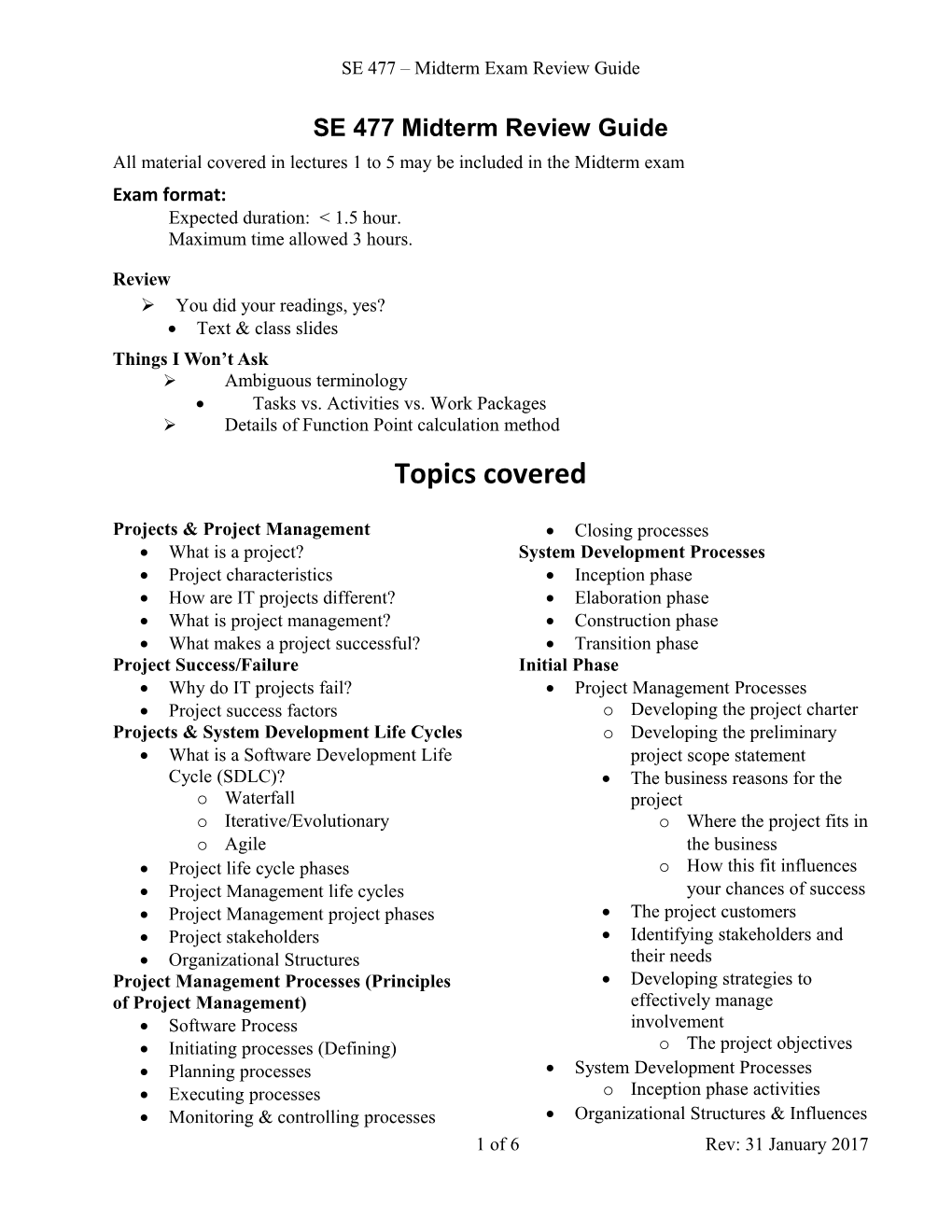 Midterm Review Guide