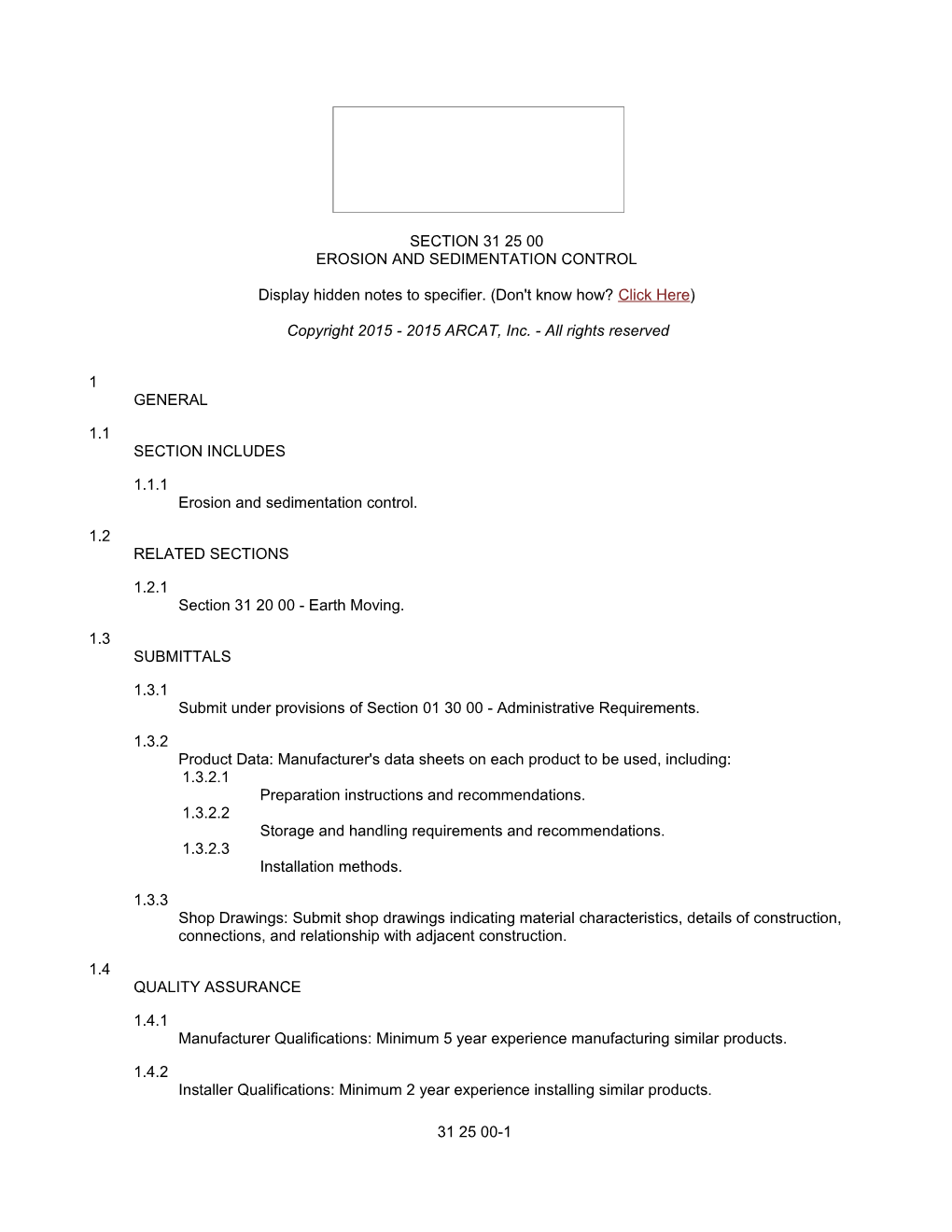 Erosion and Sedimentation Control