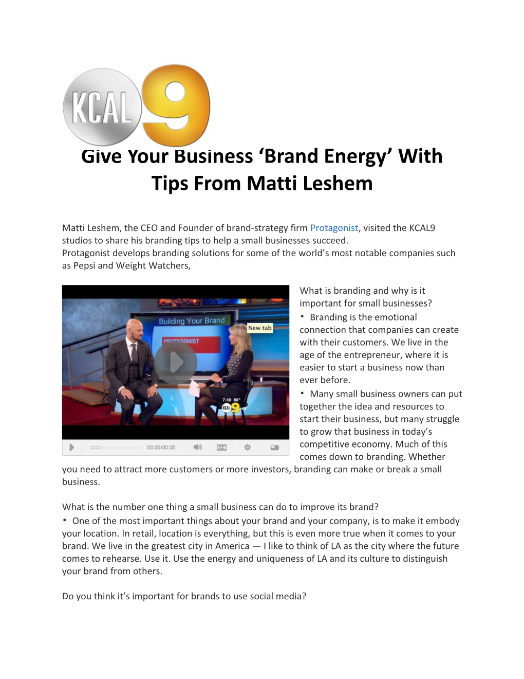 Give Your Business Brand Energy with Tips from Mattileshem