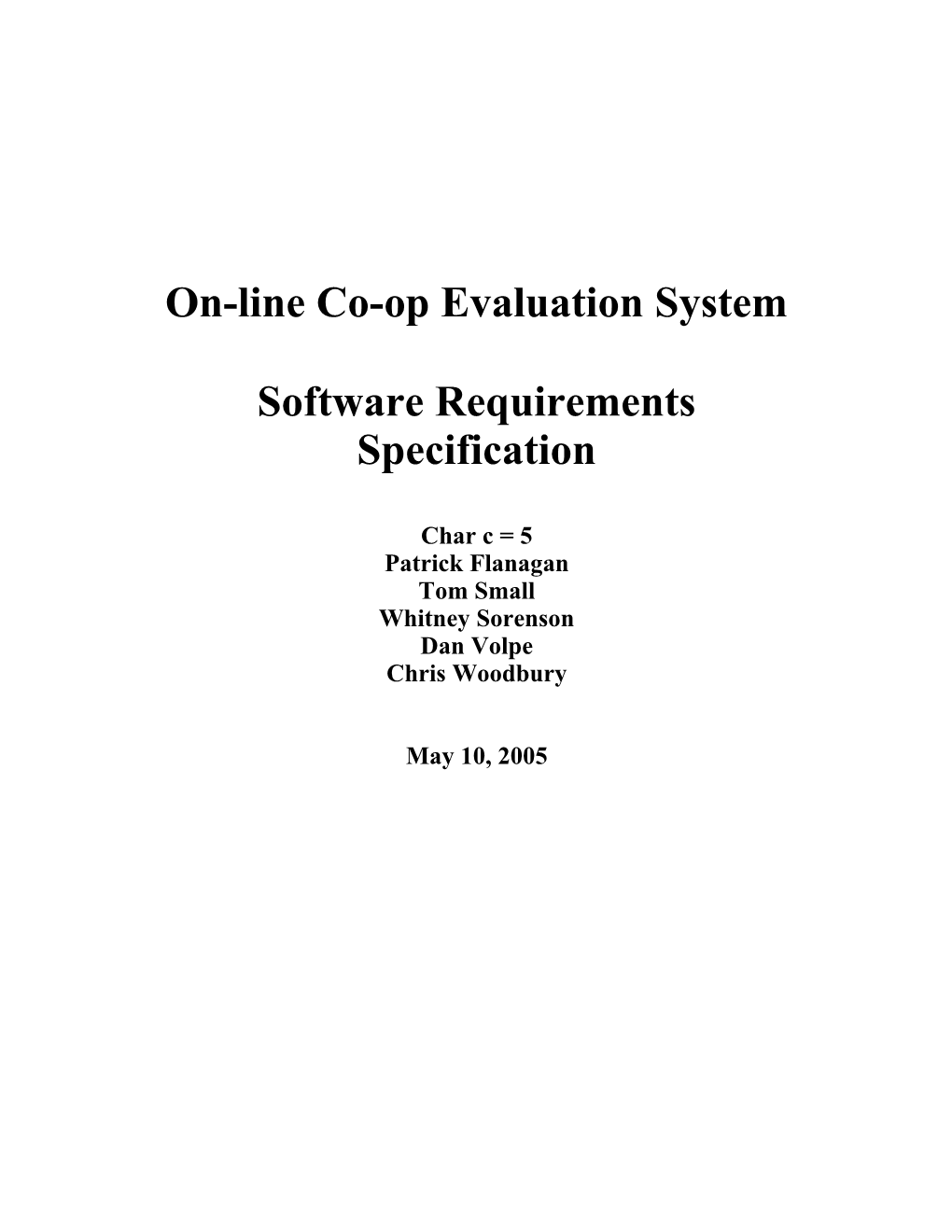 Requirements Document Student Co-Op Evaluation Systemversion 1.3