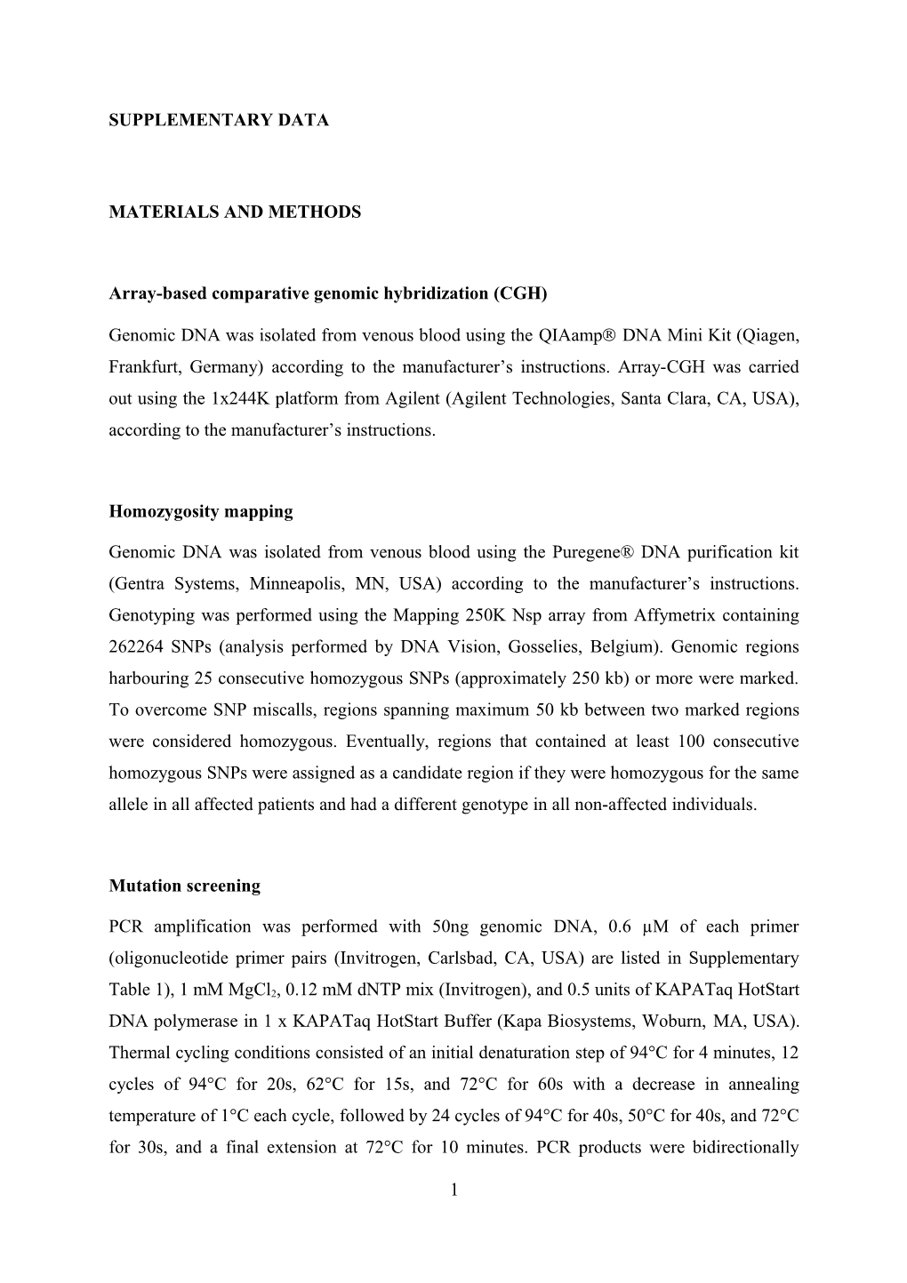 Array-Based Comparative Genomic Hybridization (CGH)