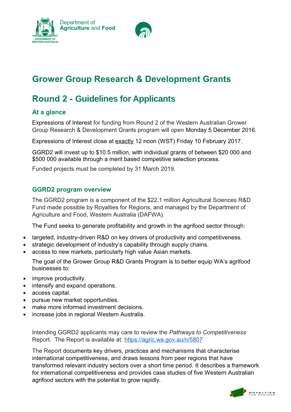 Grower Group Research & Development Grants