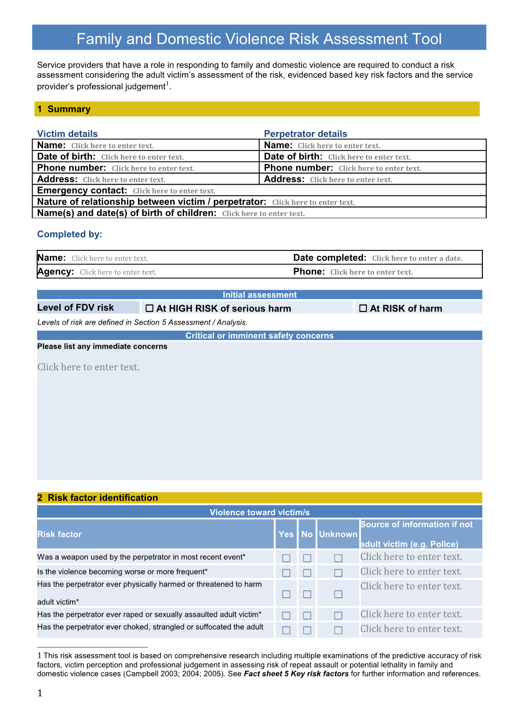 Service Providers That Have a Role in Responding to Family and Domestic Violence Are Required