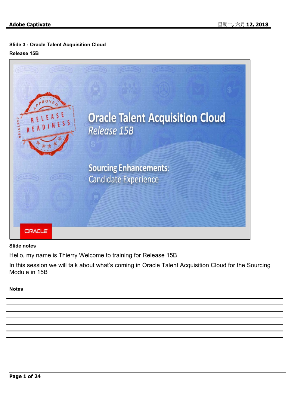 Slide 3 - Oracle Talent Acquisition Cloud