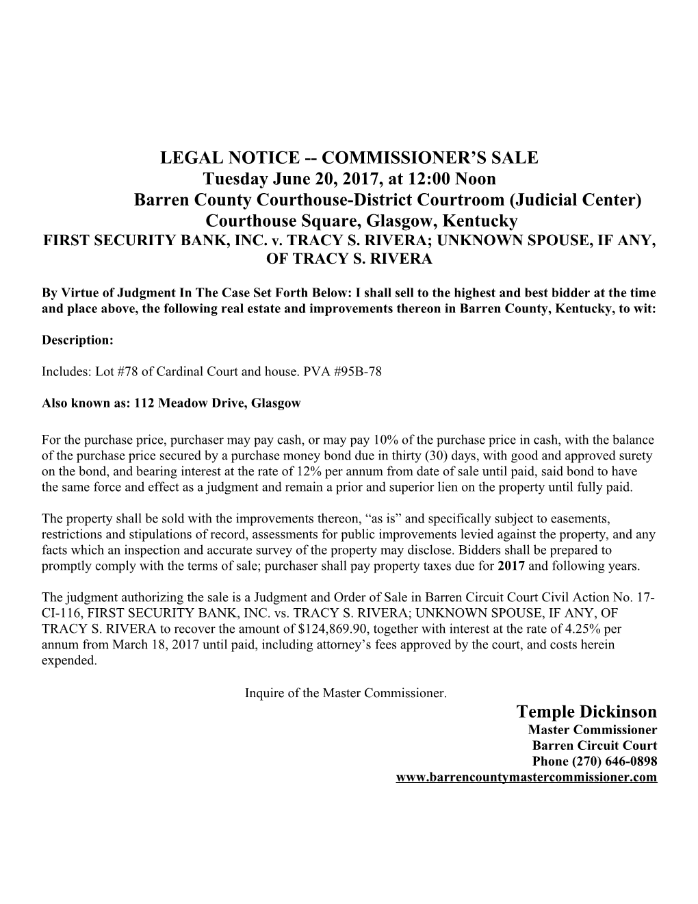 Legal Notice Commissioner S Sale s2