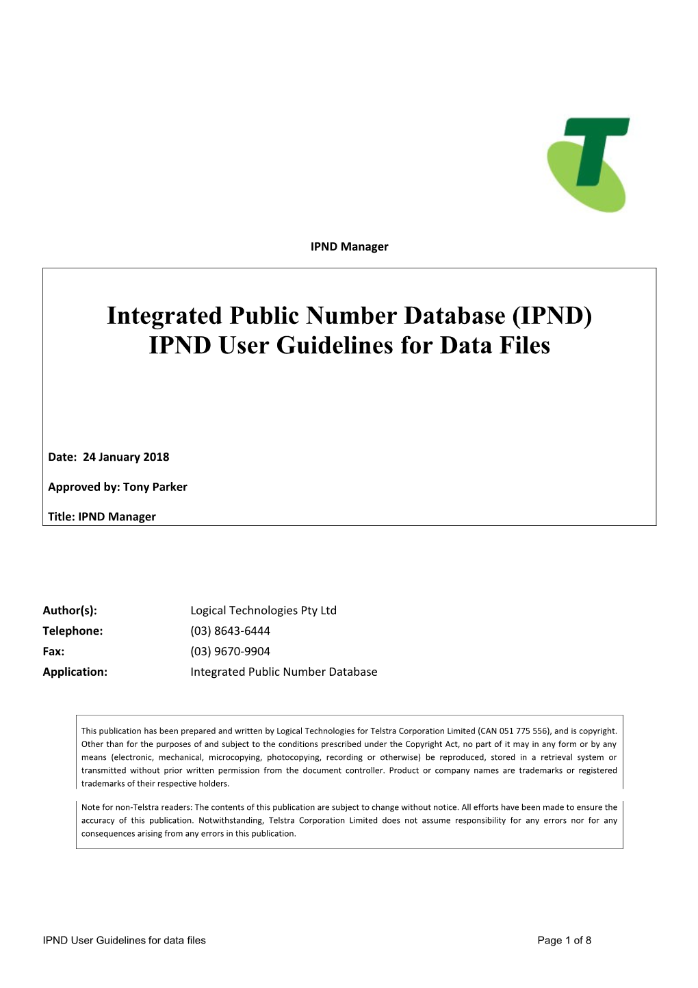 IPND User Guidelines