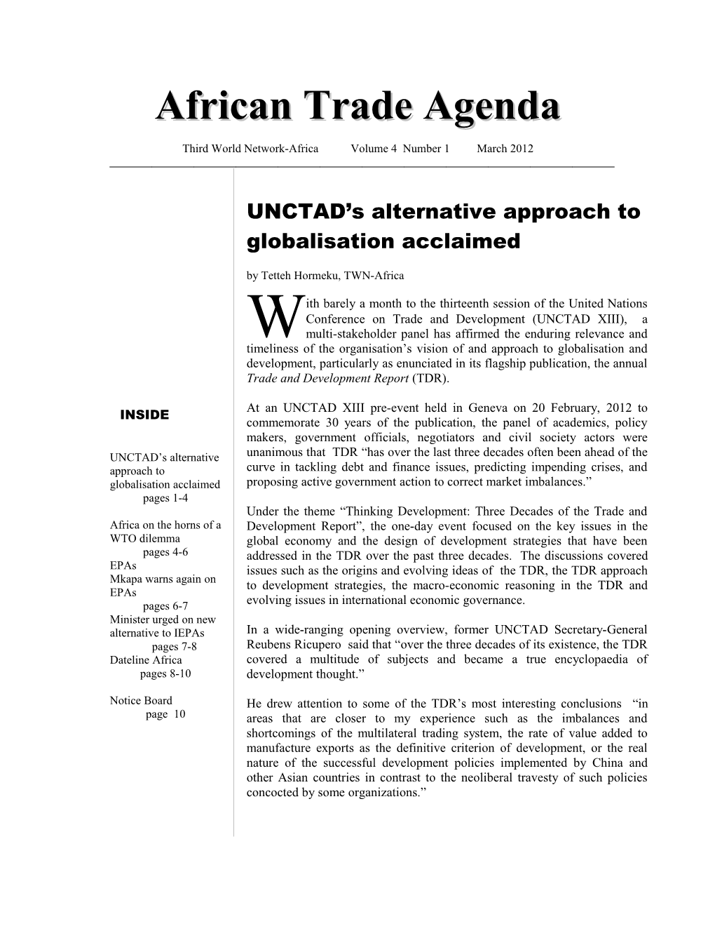 African Trade Agenda