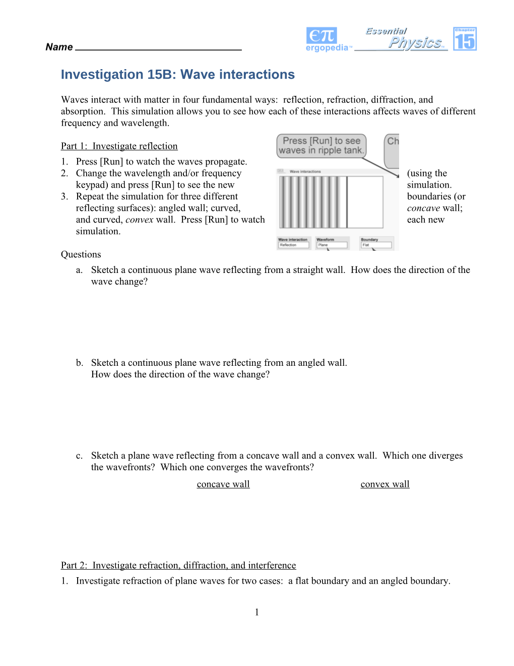 Investigation 15B: Wave Interactions