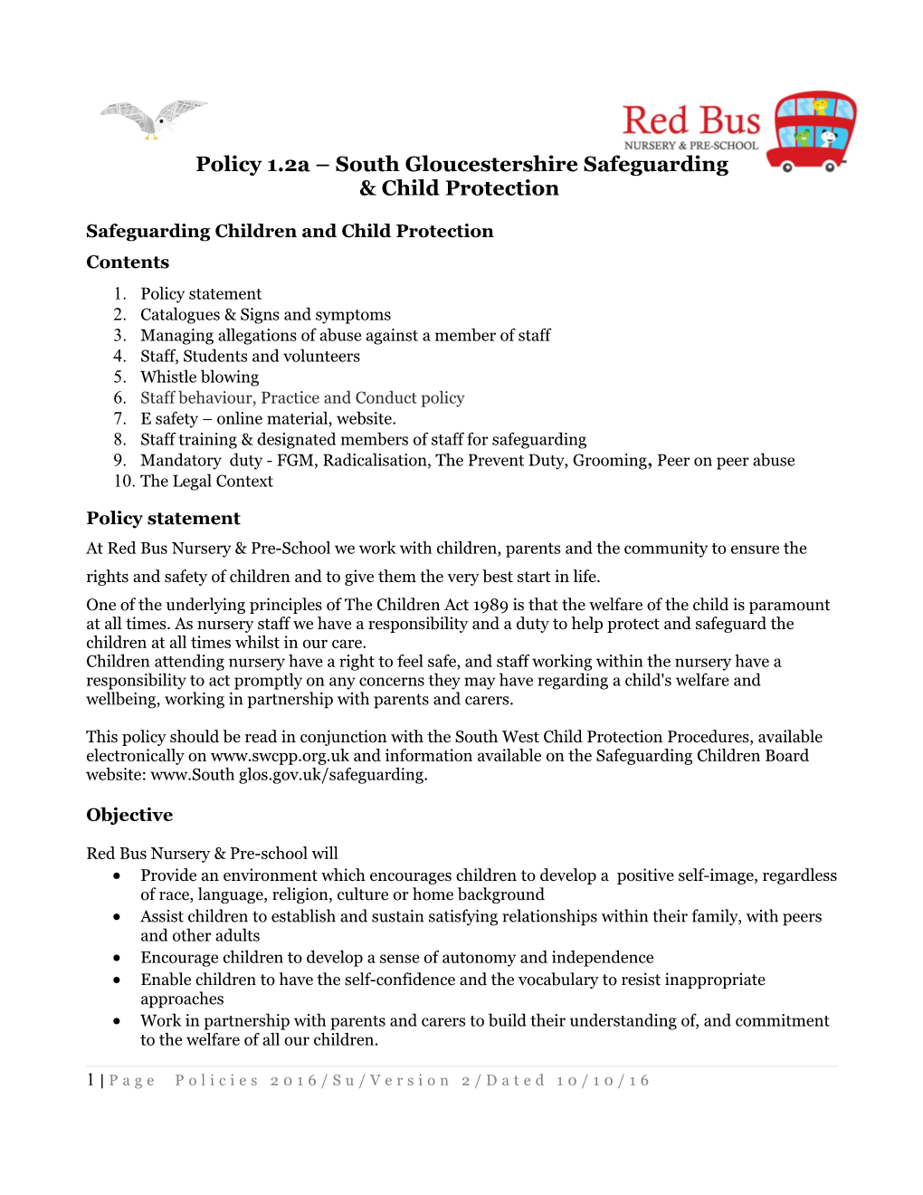 Policy 1.2A South Gloucestershire Safeguarding