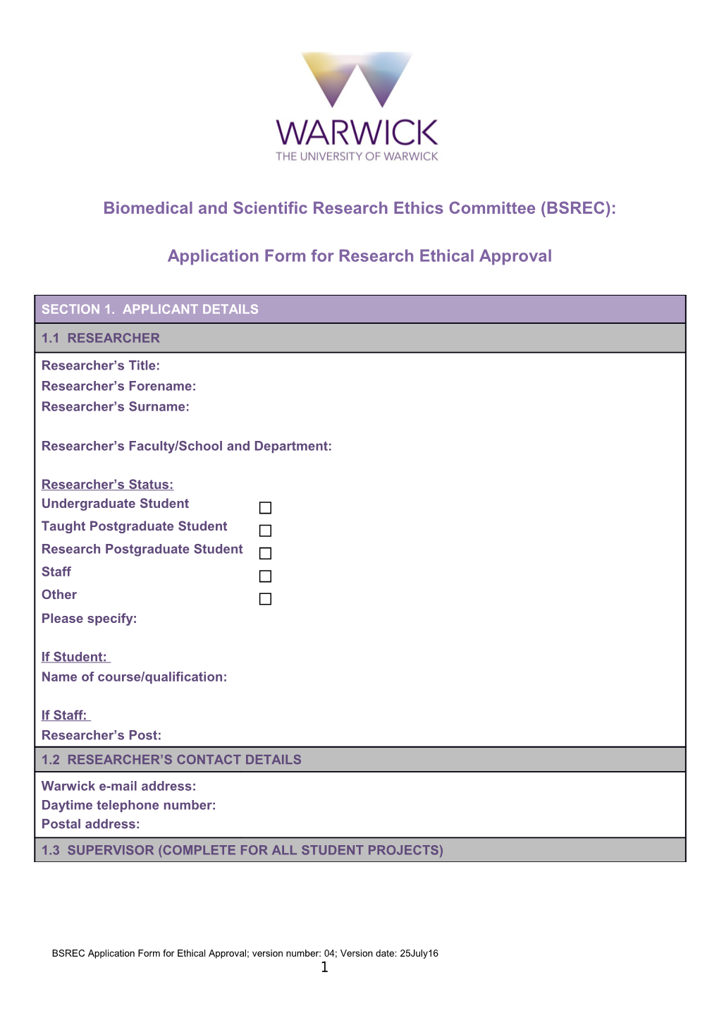 Biomedical and Scientific Research Ethics Committee (BSREC)