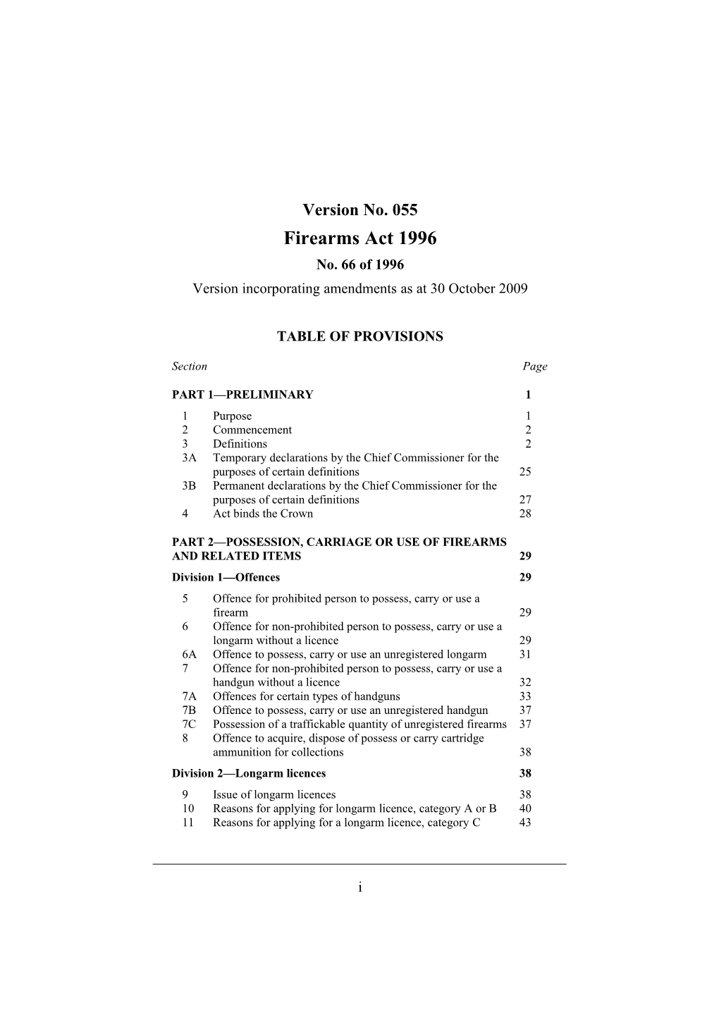 Version Incorporating Amendments As at 30 October 2009