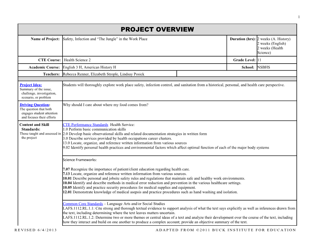 PROJECT OVERVIEW Page 1 s6