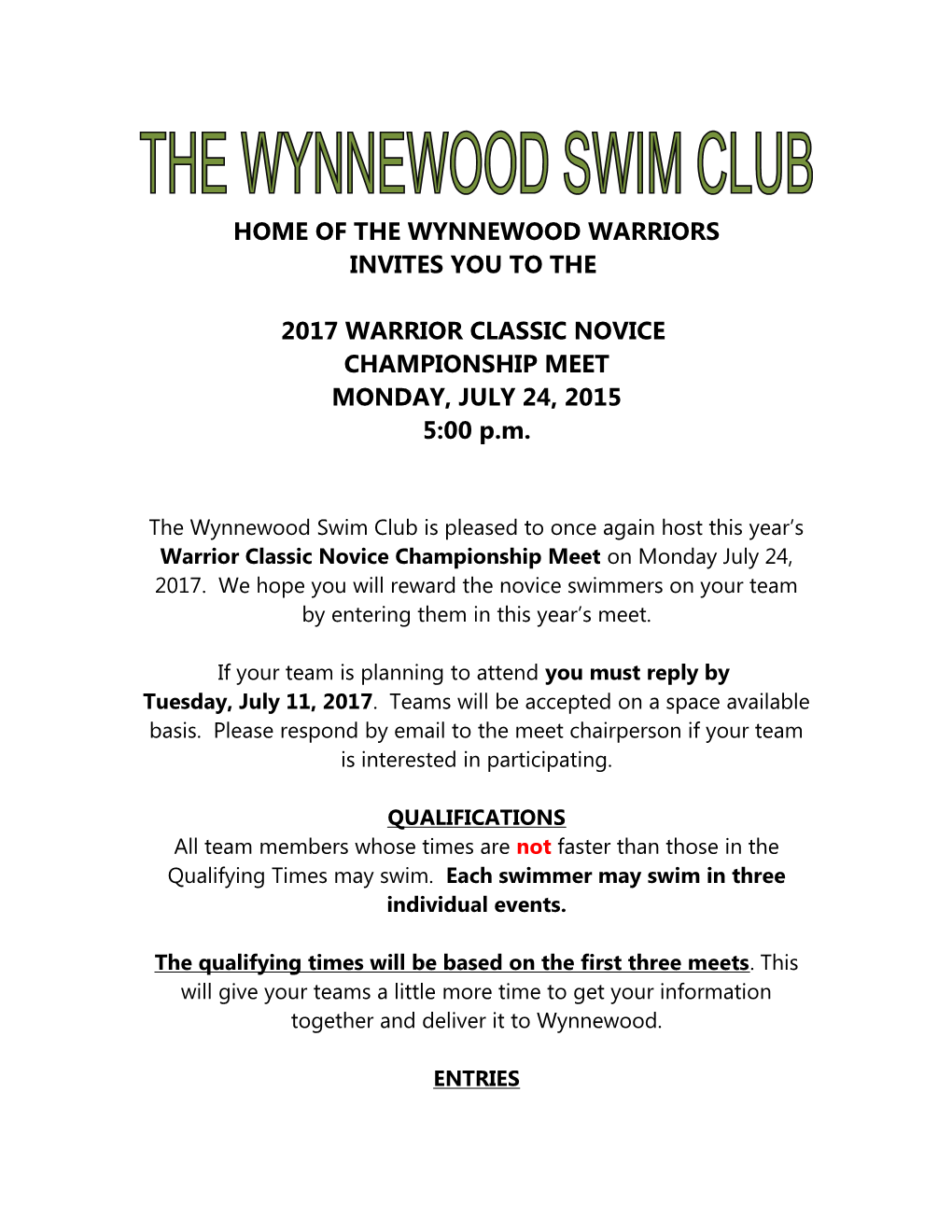 The Wynnewood Swim Club