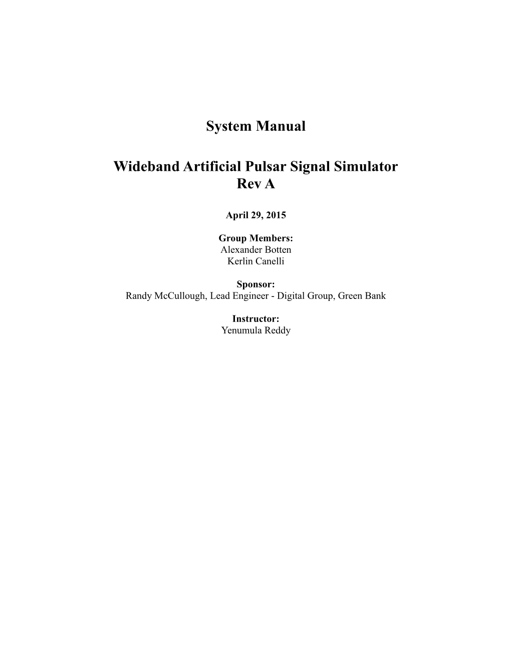 Wideband Artificial Pulsar Signal Simulator