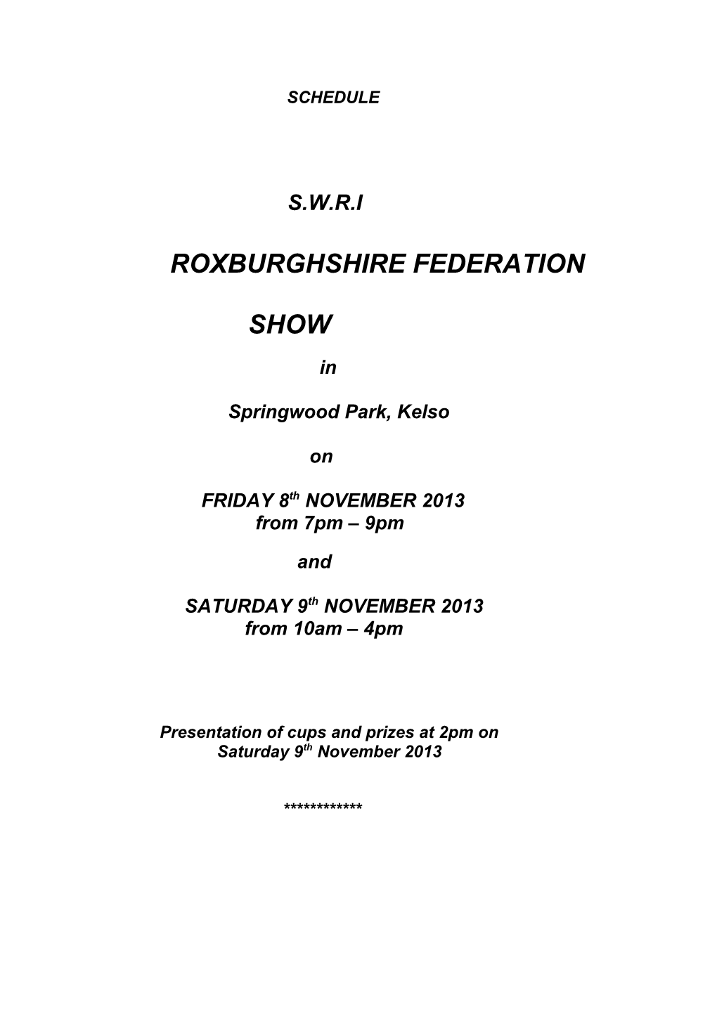 Roxburghshire Federation