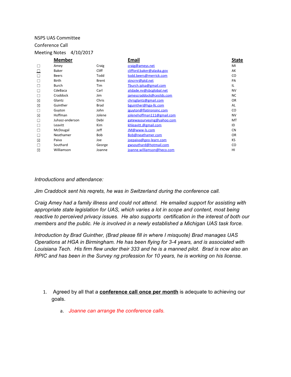 NSPS UAS Committee