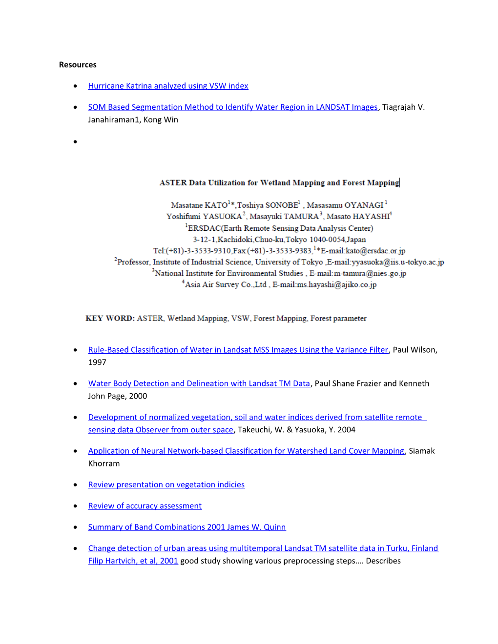 Hurricane Katrina Analyzed Using VSW Index